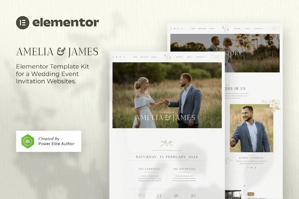 Amelia James Wedding Invitation