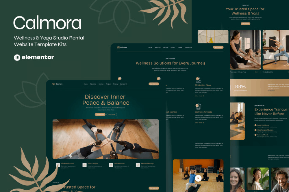 Calmora Wellness Yoga Studio Website