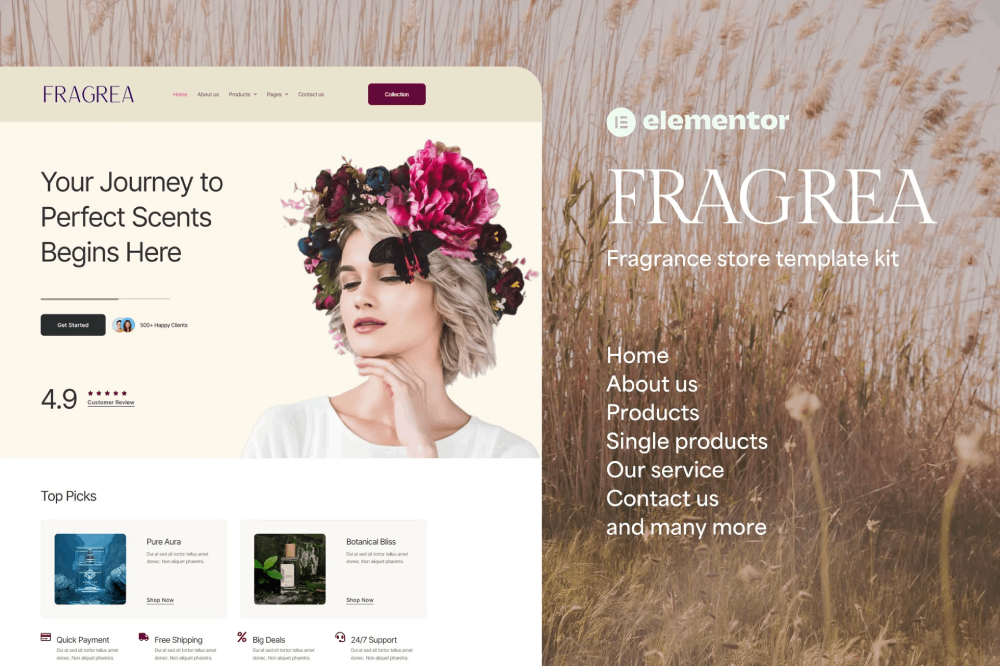 Fragrea Fragrance Store Elementor Tempate Kit