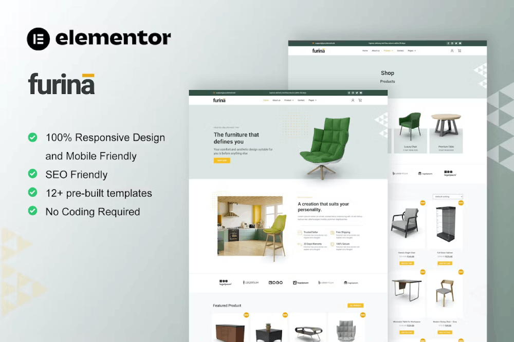 Furina Furniture Shop Woocommerce Elementor Pro Kit
