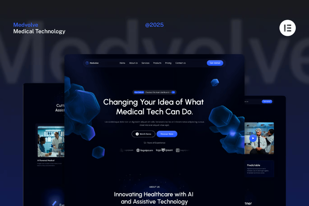 Medvolve Dark Medical Assistive Technology Website