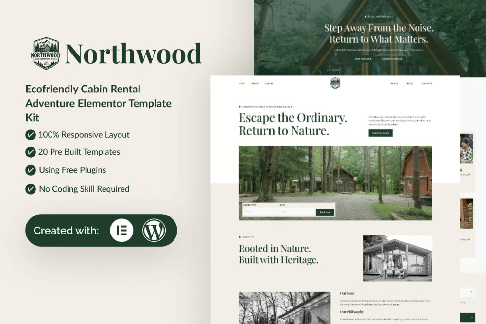 Northwood Eco Friendly Cabin Rental Adventure