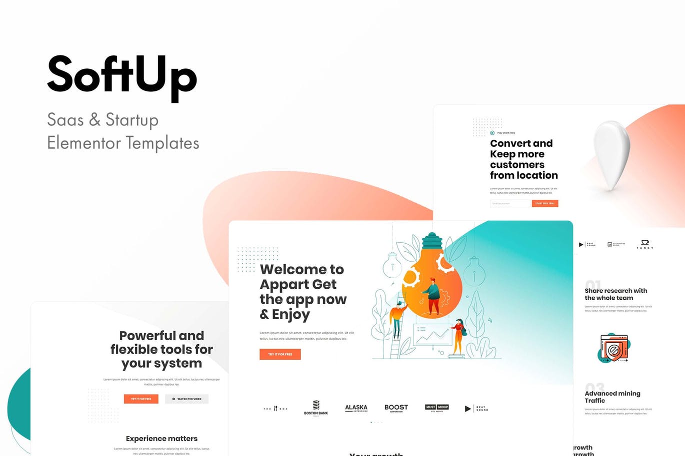 Softup Saas Startup Elementor Templates