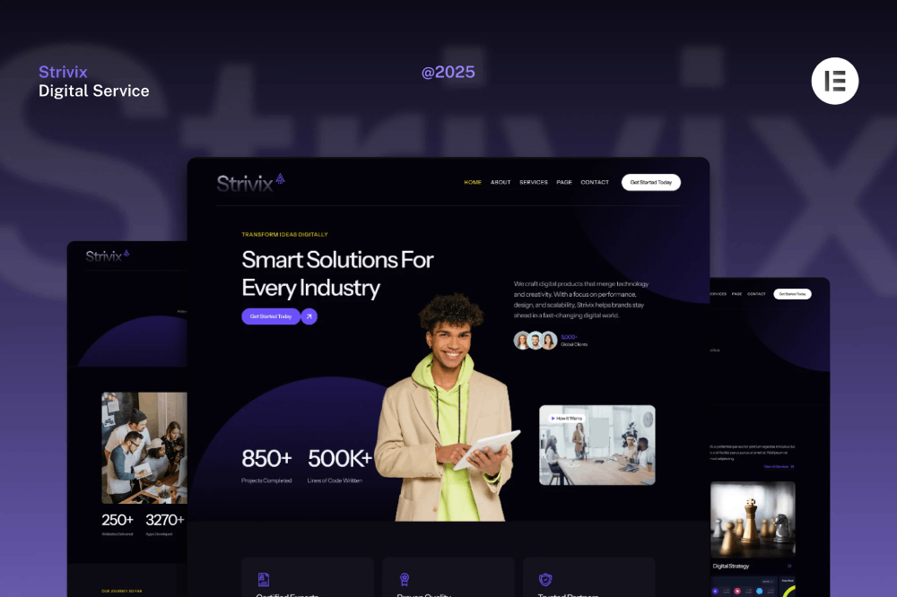 Strivix Dark Tech Digital Service Website