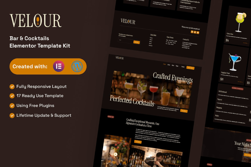 Velour Bar Cocktails