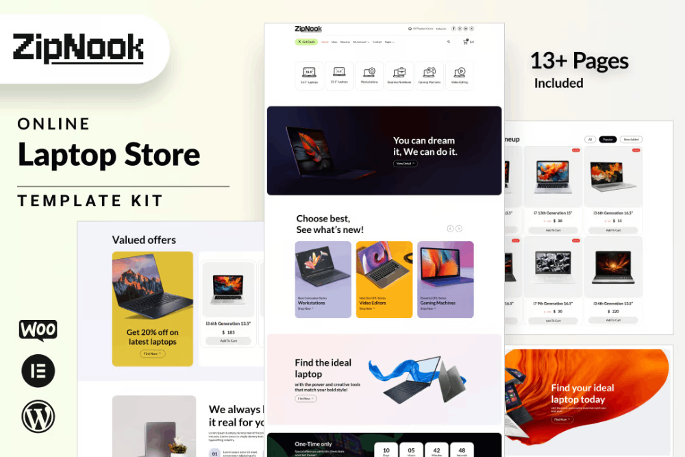 Zipnook Woocommerce Laptop Store