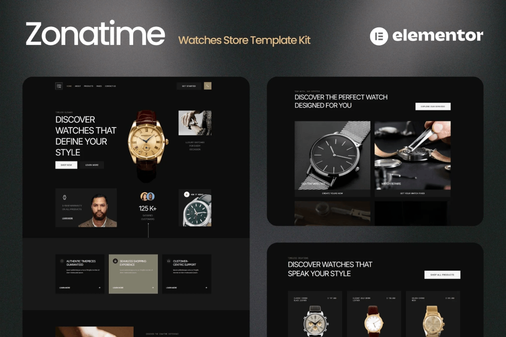 Zonatime Dark Theme Watch Store